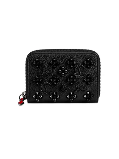 Christian Louboutin Women's Pannettone Leather Coin Purse In Black