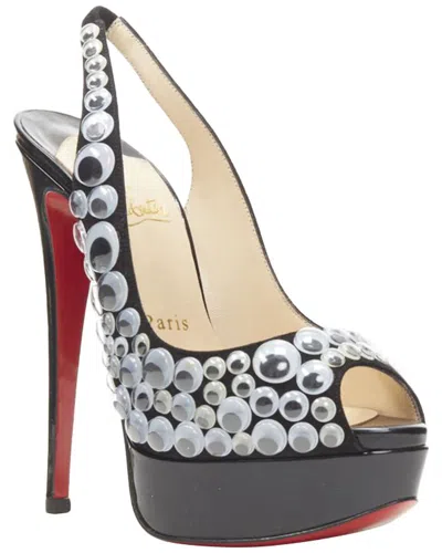 Pre-owned Christian Louboutin Women's Patent Leather Deja Vu 150 Patent Eyeball Peeptoe  Sling Platform Eu36 (