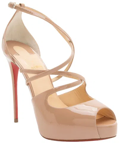 Christian Louboutin Women's Patent Leather Holly Alta Peep Toe Pump (authentic  Pre-loved) In Neutral