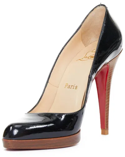 Pre-owned Christian Louboutin Women's Patent Leather Miss Boxe Platform Pump (authentic  Pre-loved)
