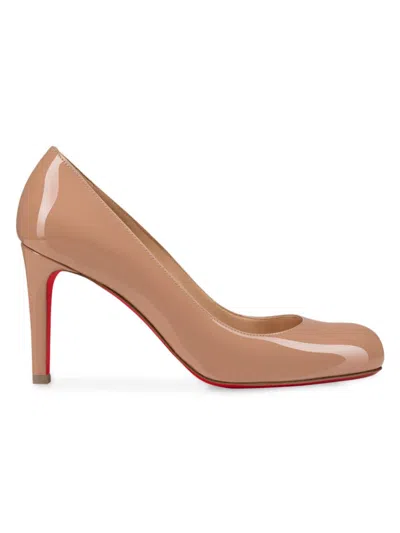 Christian Louboutin Women's Pumppie 85mm Patent Leather Pumps In Beige