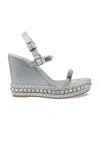 Christian Louboutin Pyraclou 110 Sandals In Silver Leather In Silver
