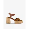 CHRISTIAN LOUBOUTIN CALAKALA 85 SUEDE ESPADRILLE HEELED SANDALS