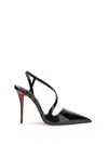 Christian Louboutin Rosa Z 100 Patent Leather Slingback Pumps In Black
