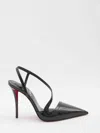 Christian Louboutin Rosa Z 100 Patent Leather Slingback Pumps In Black