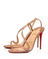 Christian Louboutin Blush Rosa Z Sandals In Patent Calfskin Leather Women In Brown