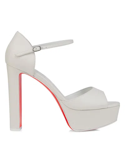 Christian Louboutin Women's Sandaloo 130mm Heels In White