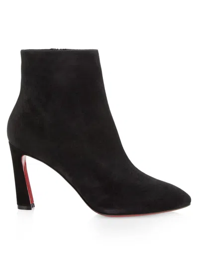 Christian Louboutin Women's So Eleonor Velour Ankle Boots In Black