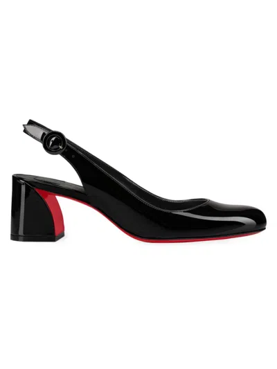 Christian Louboutin Women's So Jane 55mm Patent Leather Slingbacks In Black