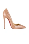 Christian Louboutin 120mm So Kate Patent Leather Pumps In Nude