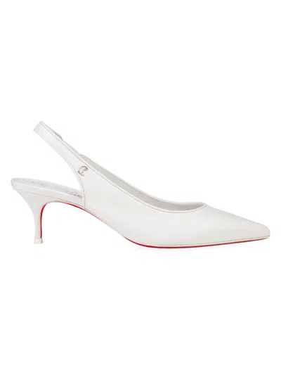 Christian Louboutin Sporty Kate 55 White Slingbacks