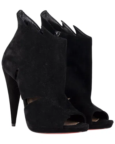 Christian Louboutin Women's Suede Belfeconica Cutout Accent Slingback Sandal  (authentic Pre-loved)