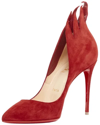 Pre-owned Christian Louboutin Women's Suede Flame Pump (authentic Pre-loved)