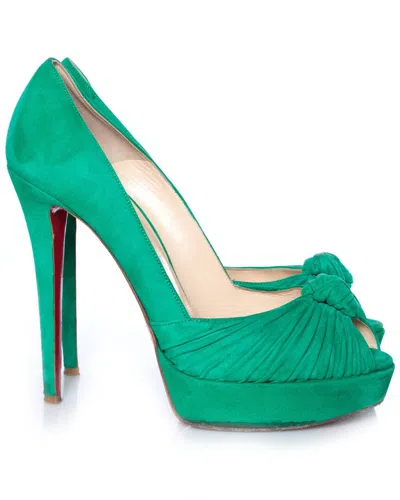 Pre-owned Christian Louboutin Women's Suede Mint Suede Greissimo Pumps. (authentic Pre-  Loved)