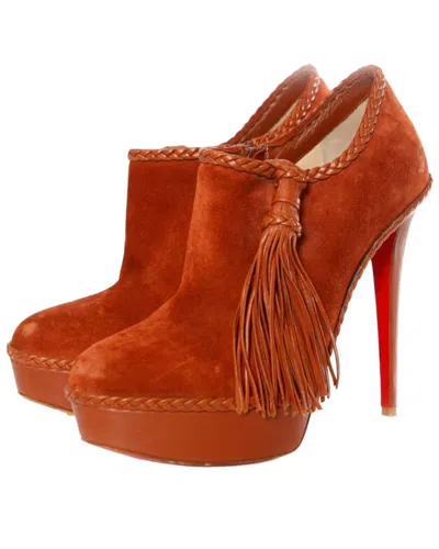 Pre-owned Christian Louboutin Women's Suede Platform Shoot (authentic Pre-loved)