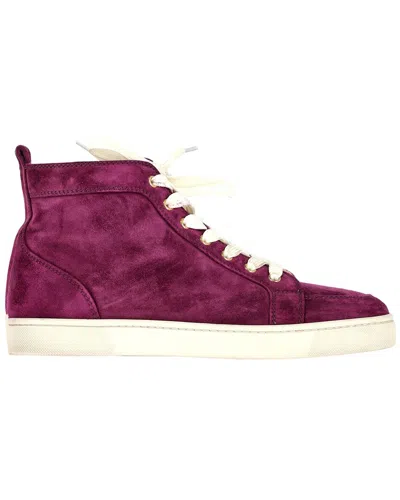 Pre-owned Christian Louboutin Women's Suede Rantus High-top Sneaker (authentic Pre-loved) In Purple