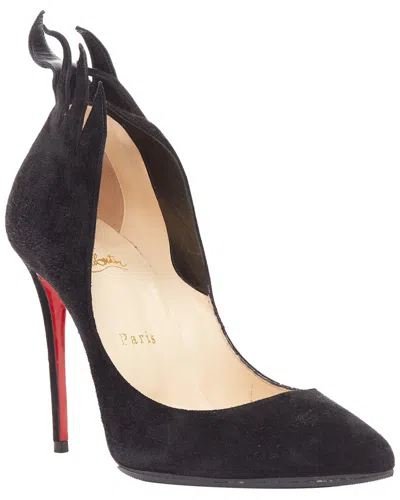 Christian Louboutin Women's Suede Victorina Suede Stiletto Pigalle Pump  (authentic Pre-loved) In Black