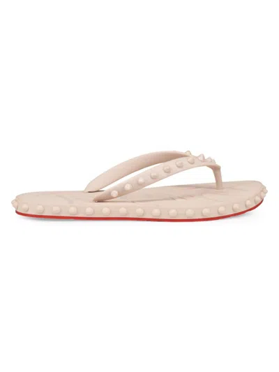 Christian Louboutin Flip-flop Super Loubi Flat In Beige