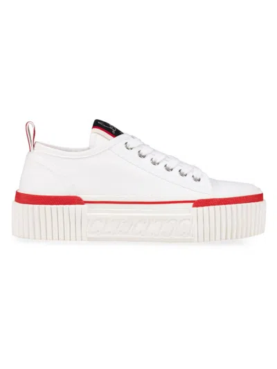 Christian Louboutin Super Pedro Cl Platform Sneakers In White