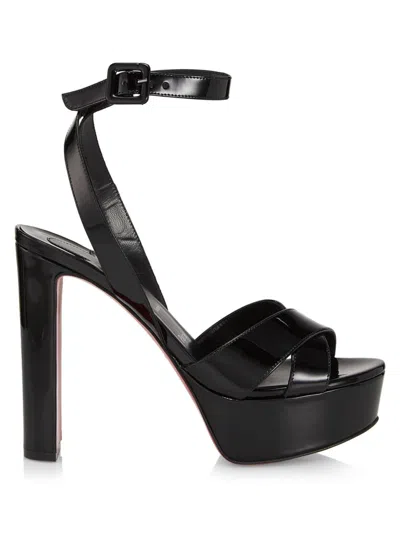 Christian Louboutin Women's Supramariza 130mm Leather Platform Sandals In Black