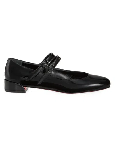 Christian Louboutin Women Miss Jane Patent Leather Ballets In Black