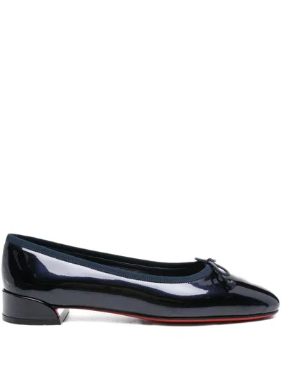 Christian Louboutin Sweetie Strass Leather Ballerina Flat In Black