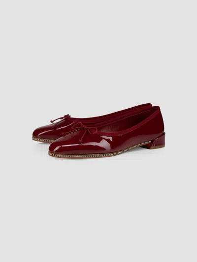 Christian Louboutin Women's Sweetie Strass Flats In Burgundy