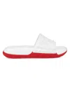 Christian Louboutin Take It Easy Donna Spiked Rubber Slides In White Red