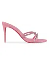 Christian Louboutin Tatoosh Spikes Red Sole Slide Sandals In Pink