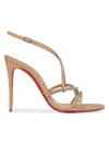 Christian Louboutin Women's Tatooshka Spikes 100mm Strappy Sandals In Beige