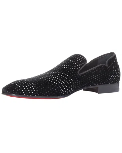 Pre-owned Christian Louboutin Women's Velvet River Loafer (authentic Pre-loved) In Black