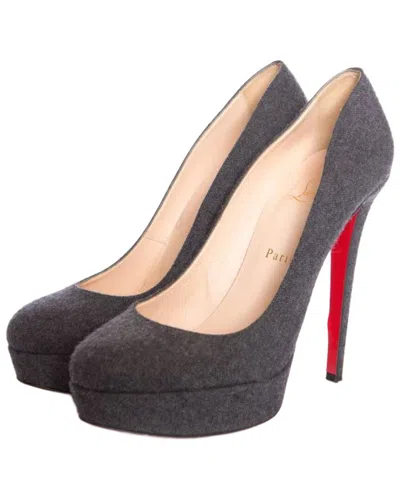 Christian Louboutin Women's Wool/hair Bianca 140 Court Shoe (authentic Pre-  Loved) In Gray