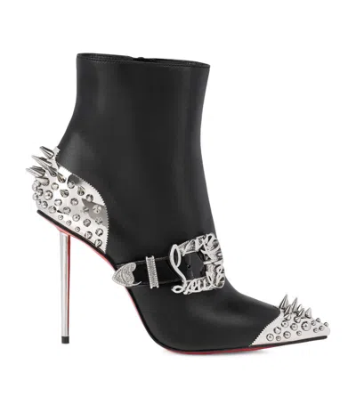 Christian Louboutin Womenphis Pic Booty Leather Ankle Boot 100 In Black