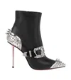 Christian Louboutin Womenphis Pic Booty Leather Ankle Boot 100 In Black