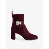 Christian Louboutin Womens Amara Booty Lock 70 Heeled Boots Eur 36 / 3 Uk In Burgundy