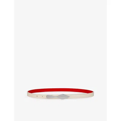Christian Louboutin Leather Reversible Bettina Belt In Neutral