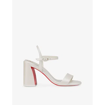 Christian Louboutin Womens  Miss Jane 85 Leather Heeled Sandals In Bianco