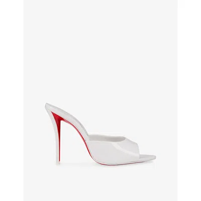Christian Louboutin Womens Bianco Miss Z 100 Patent-leather Heeled Mules Eur 38/5 Uk In White