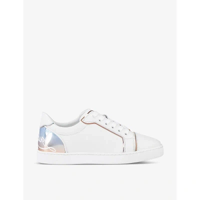 Christian Louboutin Fun Vieria Logo-print Leather Trainers In Bianco/leche