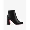 Christian Louboutin Womens Black Jane Booty 85 Leather Ankle Boots Eur 39 / 6 Uk In Black