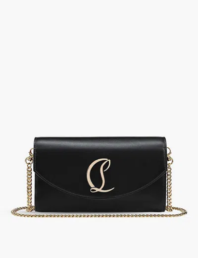 Christian Louboutin Womens Black Loubi54 Leather Clutch Bag