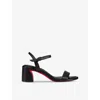 Christian Louboutin Miss Jane Red Sole Ankle-strap Sandals In Black