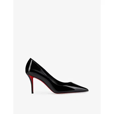 CHRISTIAN LOUBOUTIN WOMENS MISS Z 80 PATENT LEATHER PUMPS BLACK EUR 37 / 4 UK