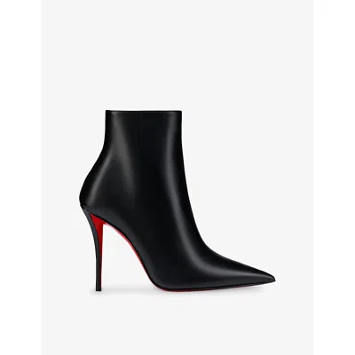 Christian Louboutin Womens Black Miss Z Booty 100 Leather Boots Eur 35 / 2 Uk