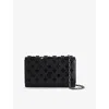 Christian Louboutin Womens Paloma Loubinthesky Spike Leather Clutch Bag Black