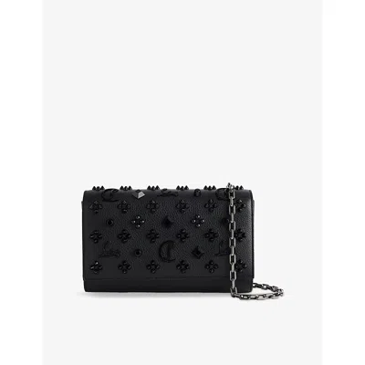 Christian Louboutin Womens Paloma Loubinthesky Spike Leather Clutch Bag Black