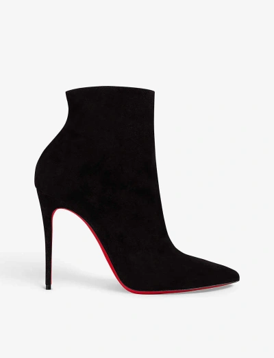 Christian Louboutin Womens Black So Kate 100 Suede Heeled Ankle Boots