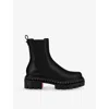 Christian Louboutin St Emilia Pyraclou Leather Red Sole Chelsea Boots In Black