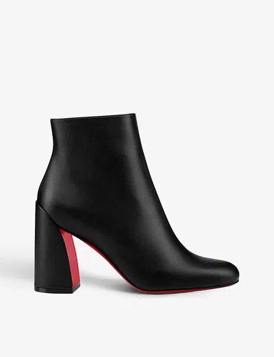 CHRISTIAN LOUBOUTIN WOMENS TURELA 85 LEATHER ANKLE BOOTS BLACK EUR 34.5 / 1.5 UK,47179609