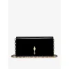 Christian Louboutin Rectangular Patent Clutch Featuring Chain Strap In Multi